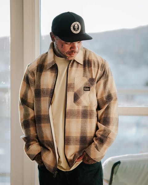 BLOOD IN ZIP FLANNEL JACKET