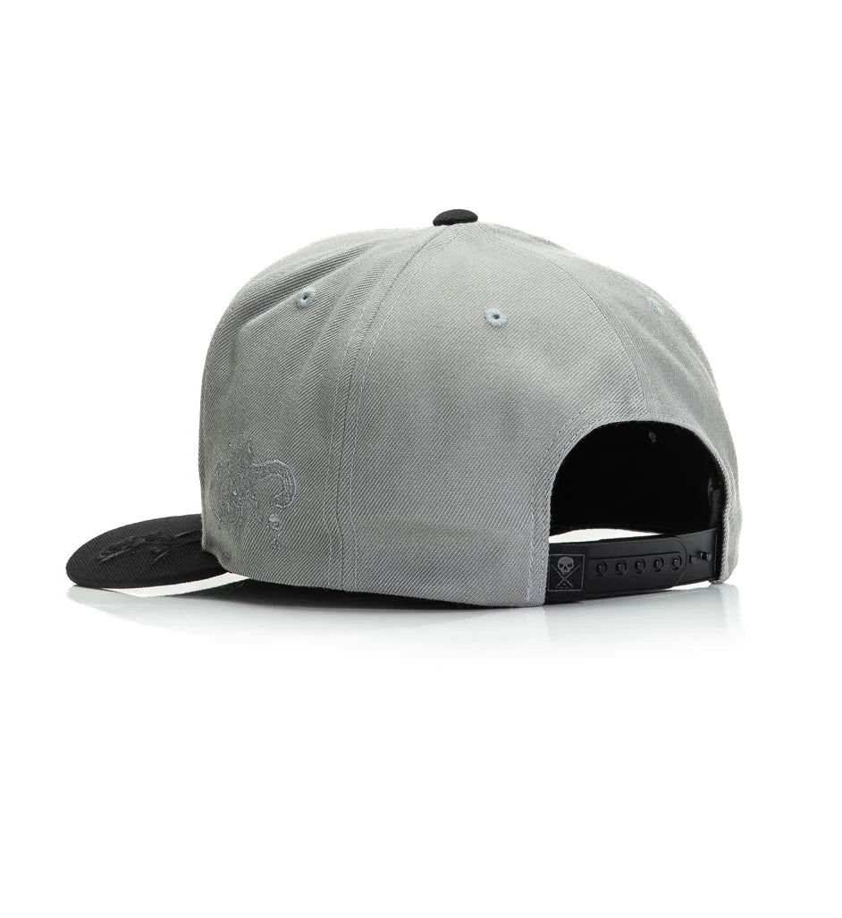 ROCK SCRIPT SNAPBACK CHARCOAL