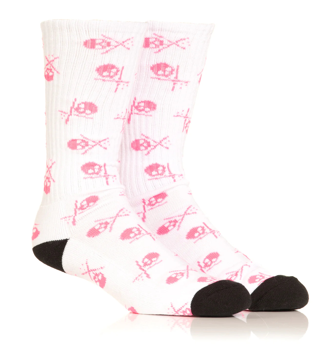 BADGED SOCKS 10" WHITE/PINK