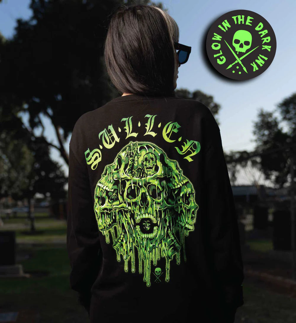 MELTING SKULLS LONG SLEEVE TEE