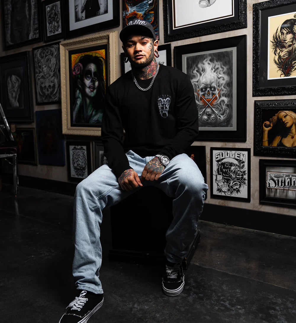 WINGED JUSTICE FRENCH TERRY LONG SLEEVE TEE