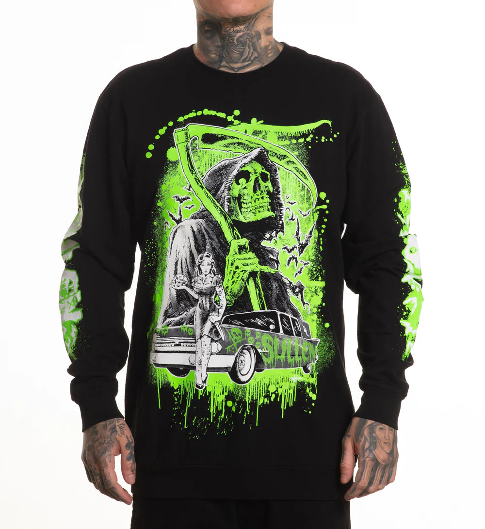 NEVER LATE FRENCH TERRY LONG SLEEVE TEE