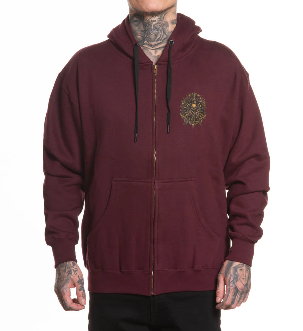 FILIGREE BADGE ZIP HOOD