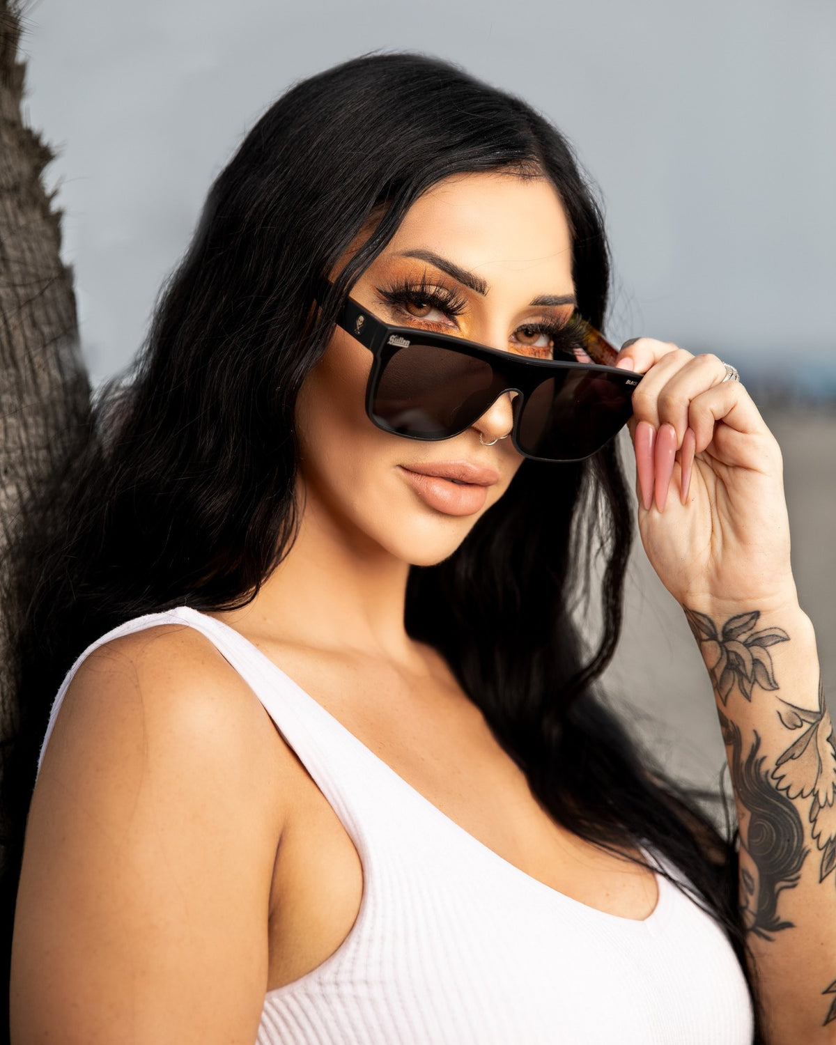 CHOLOHAFLYS GLASSES SHINY BLACK/SMOKE