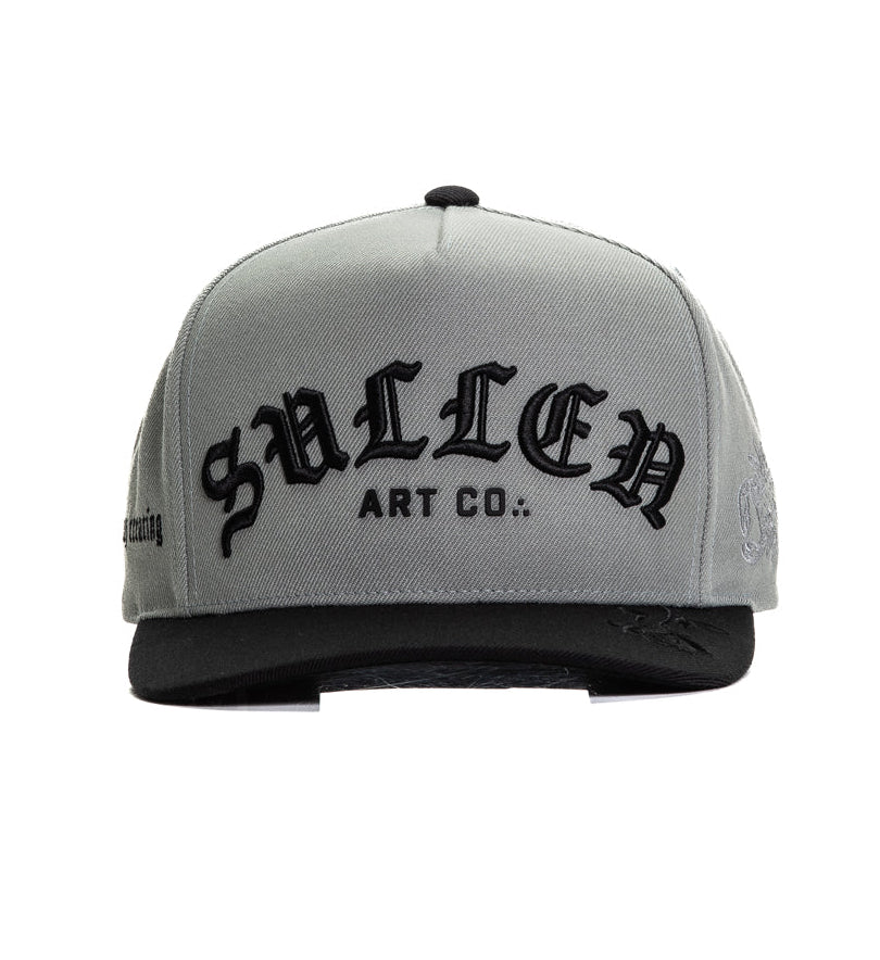 ROCK SCRIPT SNAPBACK CHARCOAL