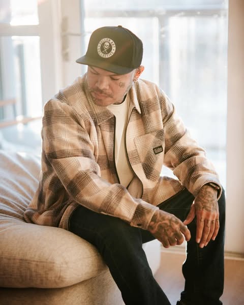 BLOOD IN ZIP FLANNEL JACKET