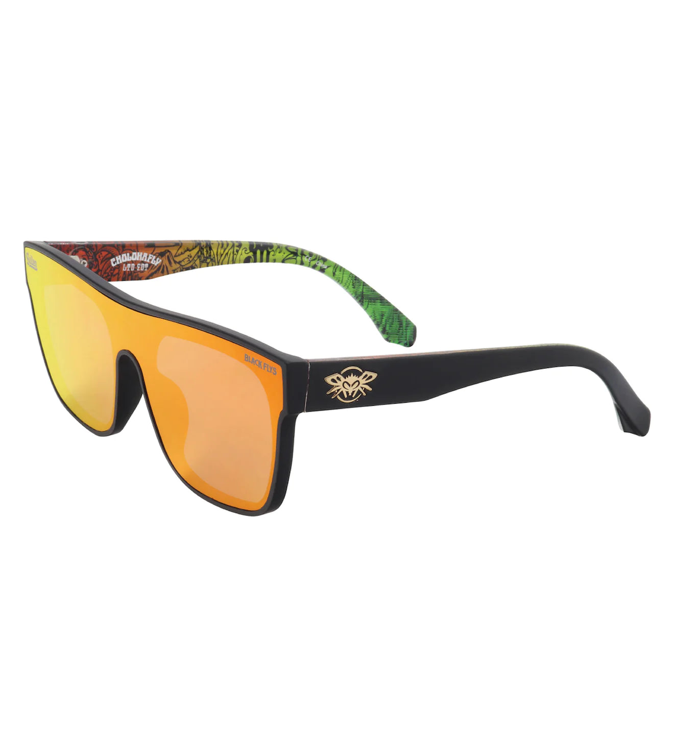 CHOLOHAFLYS GLASSES SHINY BLACK/RED