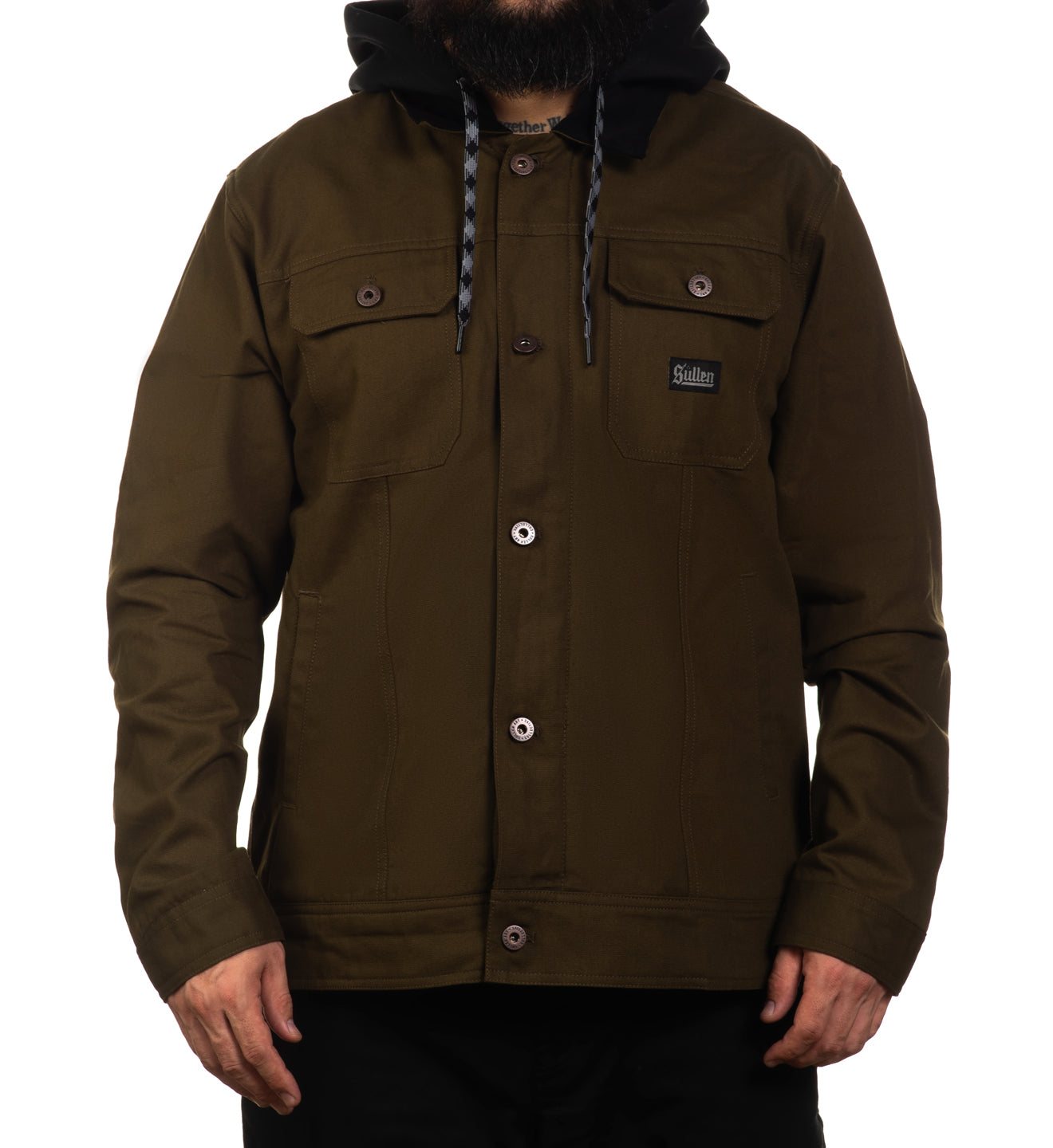 DUCK CANVAS HOODED JKT ARMY GREEN