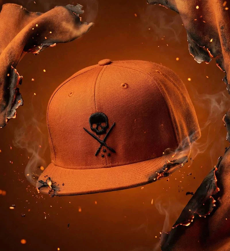 BADGE FITTED HAT BURNT ORANGE