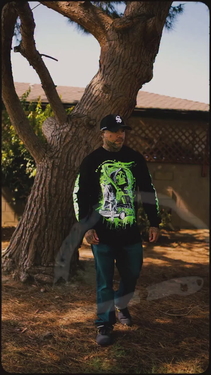 NEVER LATE FRENCH TERRY LONG SLEEVE TEE